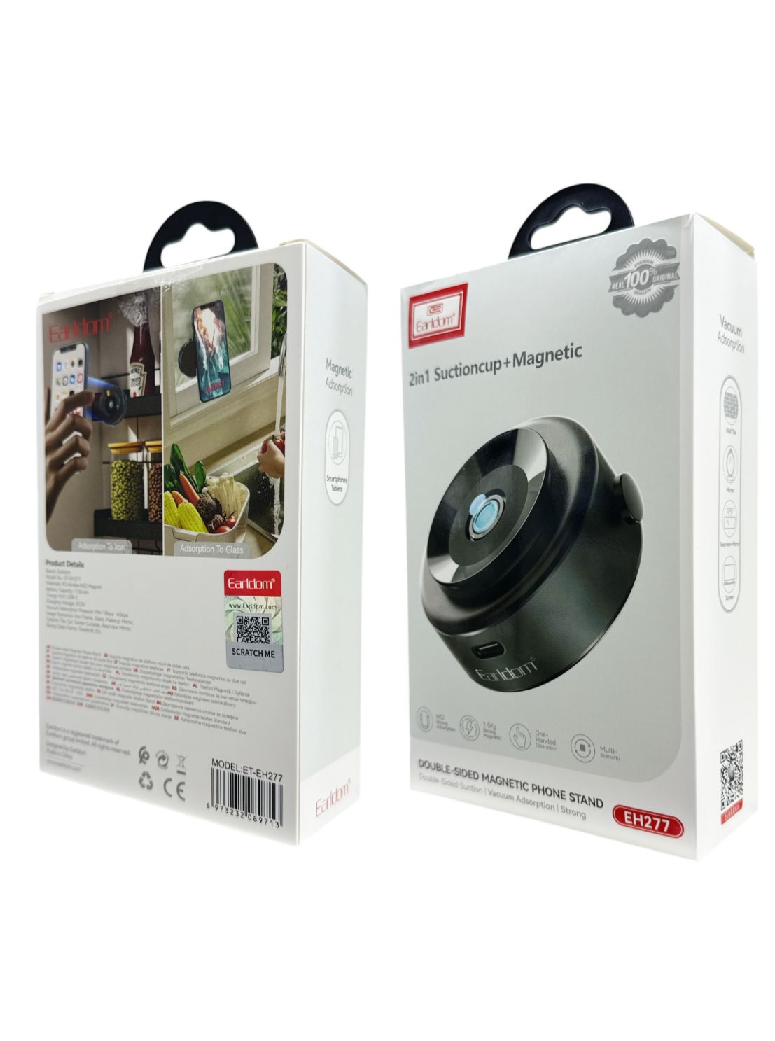 Earldom EH277 2 in  1 Suctioncup + Magnetic Double sided Phone Stand