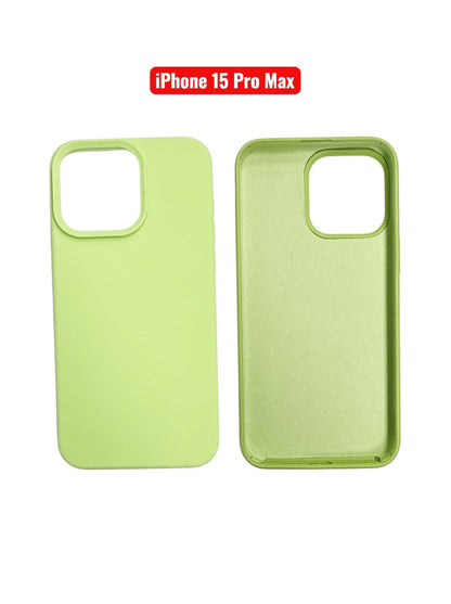 iPhone 15 Pro Max Silicone Case | Black Blue Yellow Orange Pink Green Purple Cover