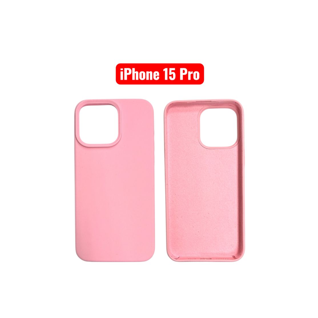 iPhone 15 Pro Silicone Case | Black Blue Yellow Orange Pink Green Purple Cover