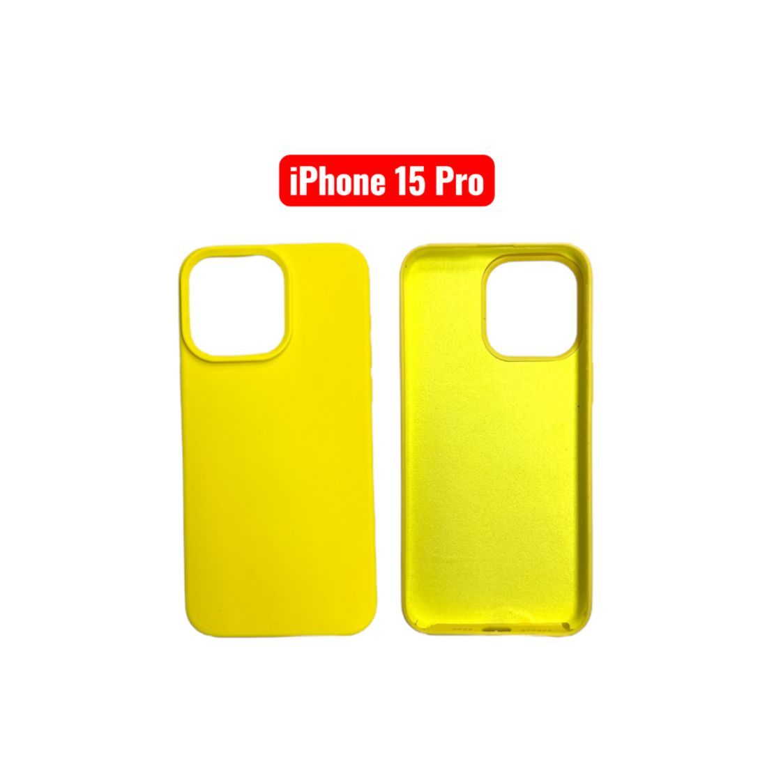 iPhone 15 Pro Silicone Case | Black Blue Yellow Orange Pink Green Purple Cover