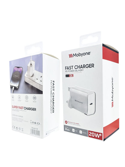 Mobyone 20W  Fast Charger | Model 06 | USB Type-C Port | Compact