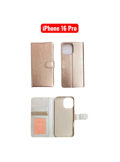iPhone 16 Pro Wallet Case | Flip Cover Card Holder Black Red Rose Gold Purple Blue Pink