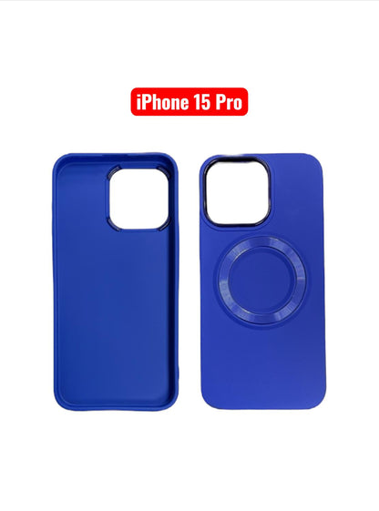 iPhone 15 Pro TPU Magnetic Case | White Brown Green Blue Pink Slim Shockproof Cover