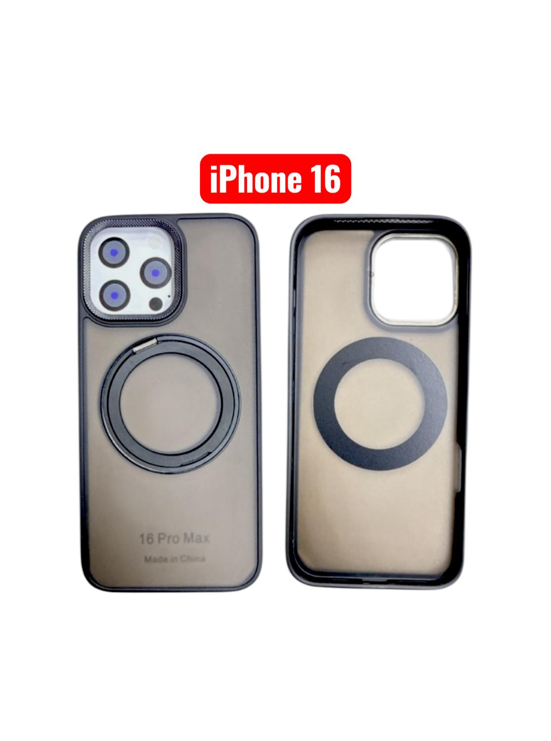 iPhone 16 Skin Ring Case | Magnetic Stand Holder Cover Black Purple Grey Green