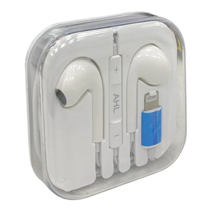 AHL Wired Earphones with 8-Pin Connector | Compatible with iPhone 7–13 | White