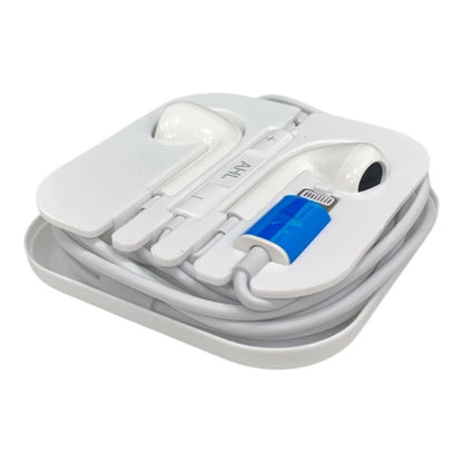 AHL Wired Earphones with 8-Pin Connector | Compatible with iPhone 7–13 | White